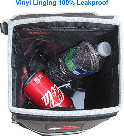 EPAuto Waterproof Car Trash Can with Lid and Storage Pockets, 2.5 Gallon, Black