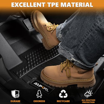 AIPOIL® Floor Mats & Cargo Liner Set for 2022-2026 Hyundai Tucson (Not for Tucson Hybrid Models) All Weather Protection TPE Anti-Slip Car Full Set Custom Car Mats Accessories - Black - style: 12) For Tucson 2022-2026 Full Set