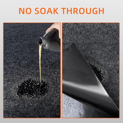 Garage Mats for Floor, 17 x 7.4 Ft Garage Floor Mats for Under Car, Oil Spill Mat, Absorb Oil Quickly, Garage Carpet, Reusable, Washable, Protects Floor, 3MM-PE