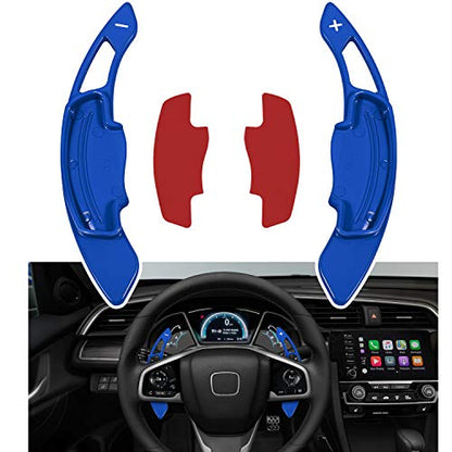 Blue Sports Aluminum Steering Wheel Paddle Shifter Extension Cover trim interior Accessories for Honda Accord Civic Insight CR-V