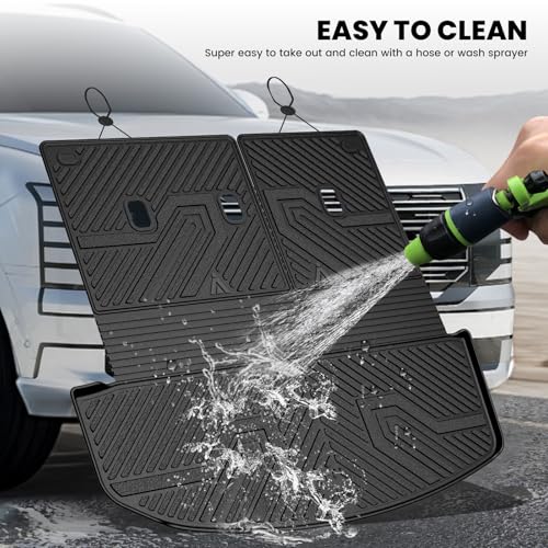 LASFIT Cargo Trunk Mat & Backrest Mats for Hyundai Palisade 2026 All Weather TPE Custom Fit Car Trunk Mats Cargo Liner & Seatback Mats Accessories, Black - size: 2)For Hyundai Palisade | 2026 | Cargo
