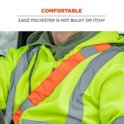 Ergodyne GloWear 8004 High Visibility Reflective Seat Belt Cover, Orange - color: Orange, style: Hi-vis Seat Belt Cover