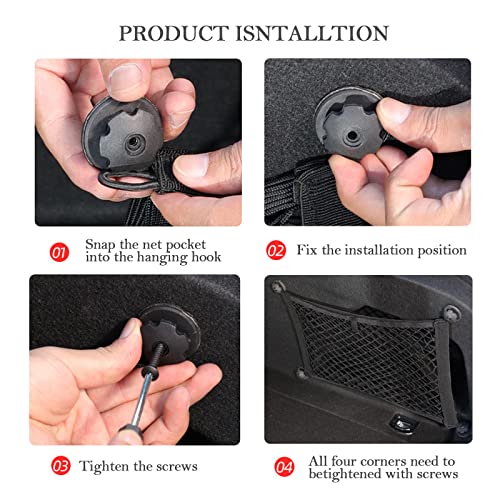 2 Pack Small Cargo Net Pocket Storage Mesh Net Elastic Automotive Cargo Nets Storage Pouch for Car Trunk Net, RV, Boat Storage Mesh Pocket Net with 8 Mounting Screws and Hooks (24 x 9.8 Inches) - size: 24 x 9.8 Inches