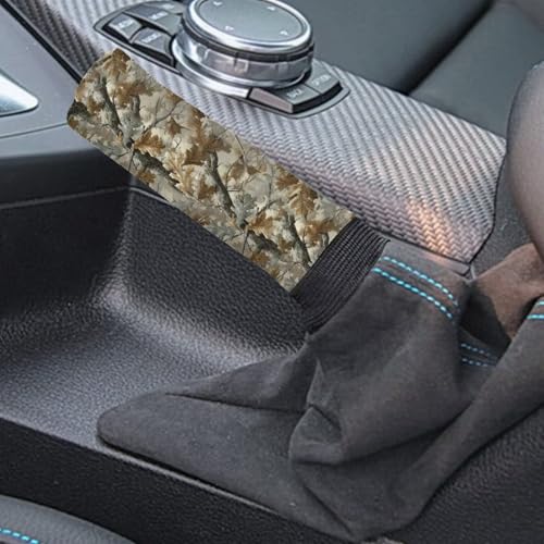 AFPANQZ Car Automatic Hand Brake Cover Non-Slip Soft + Branch Print Vehicles Shift Knob Protection Cover Auto Gear Shifts Knob Cover with Handbrake Cover Set - color: Branch Print