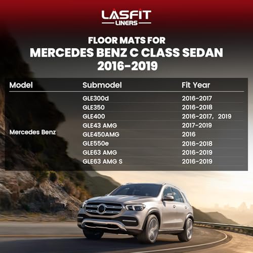LASFIT Floor Mats for Mercedes Benz GLE 2016-2019 & ML Class 2012-2015 350/400 /63 AMG S, All Weather TPE Floor Liners Custom Fit GLE & ML Car Mats, 1st & 2nd Row, Black - size: 1) For Benz GLE | 2016-2019 | 1st & 2nd Row