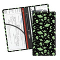 Leather Car Registration and Insurance Card Holder, Cute Car Accessories Vehicle Glove Box Car Organizer for Documents, Cards, License Cute Green Aliens - color: Cute Green Aliens
