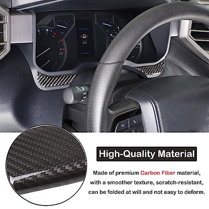Aunginsy Car Center Control Dashboard Decorative Stickers Compatible with Toyota Tundra/Sequoia 2022-2024 Real Carbon Fiber Center Console Dashboard Panel Protection Cover Trim Stickers Accessories - size: Dashboard Trim Sticker
