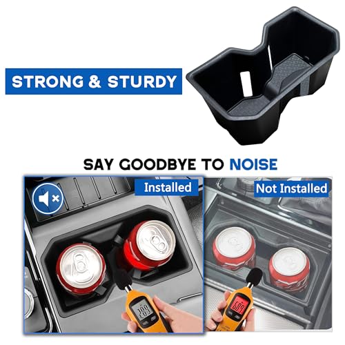 Cup Holder Insert for Toyota Tundra Accessories 2022 2023 2024 2025 2026 (SR/SR5/Limited/TRD Pro Only) Center Console Cup Holder TPE Drink Bottle Holder Organizer Cupholder Protector - size: for Toyota Tundra 2022-2025