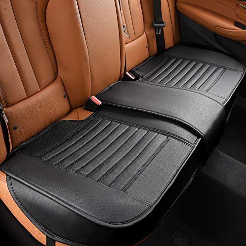 Back Seat Covers, Rear Seat Cushions, Auto Bench Protector with Breathable PU Leather and Non-Slip Bottom Universal for 4 Season (Black, 61" x 20. 5") - color: Black, size: 1x Rear Seat Covers