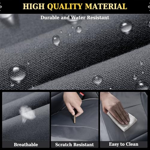 Coverado Front Seat Covers, Waterproof Oxford Seat Protector for Car Seat Cushions for Kids & Dogs, Compatible with 2015-2026 Ford F150 & 2017-2026 Ford F250 F350 F450 (Gray, 2PCS),