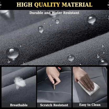 Coverado Front Seat Covers, Waterproof Oxford Seat Protector for Car Seat Cushions for Kids & Dogs, Compatible with 2015-2026 Ford F150 & 2017-2026 Ford F250 F350 F450 (Gray, 2PCS),
