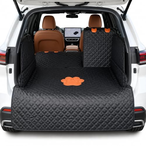 Split Cargo Liner for SUV – for Dogs & Pets, Heavy-Duty, 100% Waterproof Trunk Mat & Cargo Cover – Fits 60/40 Split Bench & Armrest Pass-Through – Machine Washable, Non-Slip, Durable