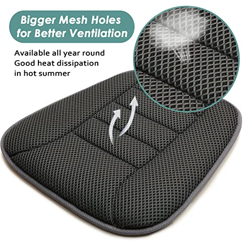 AEROiVi Car Seat Cushion for Driving, Breathable 3D Air Mesh, Non-Slip Bottom, Comfort Car Seat Protector, Car Seat Pad Also Works with Truck and Office Chair Home - size: 1.2 inch thick