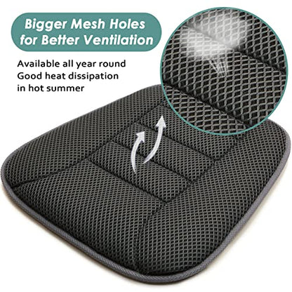 AEROiVi Car Seat Cushion for Driving, Breathable 3D Air Mesh, Non-Slip Bottom, Comfort Car Seat Protector, Car Seat Pad Also Works with Truck and Office Chair Home - size: 1.2 inch thick