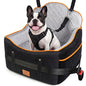Dog Car Seats for Small Medium Dogs up to 35 lbs – Dog Booster Car Seat with 5.3-Inch Memory Foam, Dual Safety Leashes, Detachable Washable Cover & Storage Pockets, Soft Travel Dogs Bed (Black)