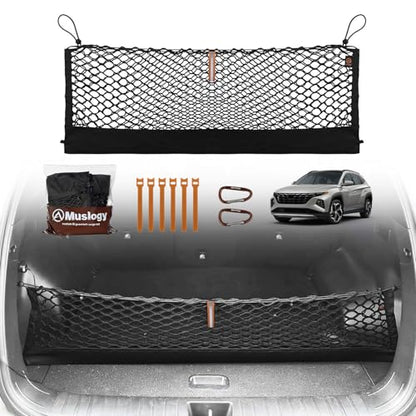 Truck Bed Cargo Net Trunk Netting Compatible with 2022-2025 2026 Hyundai Tucson Accessories, Pickup Cargo Organizer SUV Sedan Storage Net w/Heavy Duty Carabiners - style: 2022-2026 Tucson