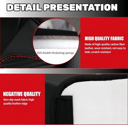 2Pcs Carbon Fiber Leather Seat Belt Cushions Shoulder Pad Soft for R Accessories, Car Seat Belt Pads Safety Belt Cover Pad More Comfortable Driving (for R)
