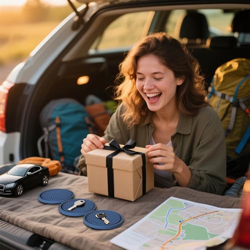 Car Cup Holder Coaster 4 Pack - Non Slip & Shockproof,Flexible PVC Rubber Insert for Car/Truck/SUV/Van (2.75"x0.2") Universal Fit Auto Cup Holders Accessories for Women and Man (Navy Blue) - color: Navy Blue