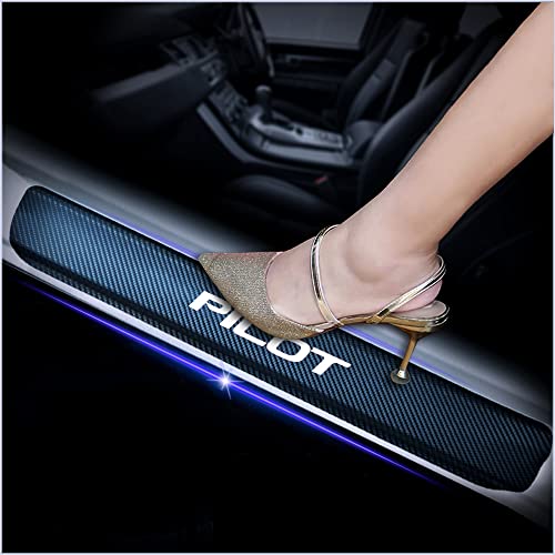 4Pcs Car Door Sill Protector for Honda Pilot, Carbon Fiber Anti-Scratch Guard for Honda Pilot Accessories - Self-Adhesive Car Door & Sill Protector -White - color: White