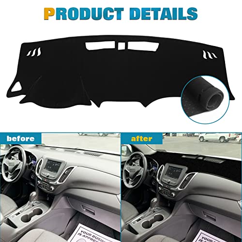 x xotic tech Center Console Dashboard Mat Pre-Cut Non-Slip Sunshield Sun Glare Protector Dash Carpet Pad Black Cover Compatible with Chevy Equinox SUV 2018 2019 2020 2021 2022 2023 2024 - color: Compatible with Chevy Equinox 2018-2022