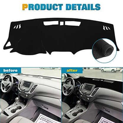 x xotic tech Center Console Dashboard Mat Pre-Cut Non-Slip Sunshield Sun Glare Protector Dash Carpet Pad Black Cover Compatible with Chevy Equinox SUV 2018 2019 2020 2021 2022 2023 2024 - color: Compatible with Chevy Equinox 2018-2022