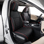 EKR Car Seat Covers for Select Mazda CX-5 Grand (Touring,Touring Reserve) ,Carbon Edition,Carbon Edition Turbo,Signature 2017 2018 2019 2020 2021 2022 - Leatherette (Black with Red Piping) - color: Leather (Black with Red Piping), size: 2017-2025 CX-5 Rea