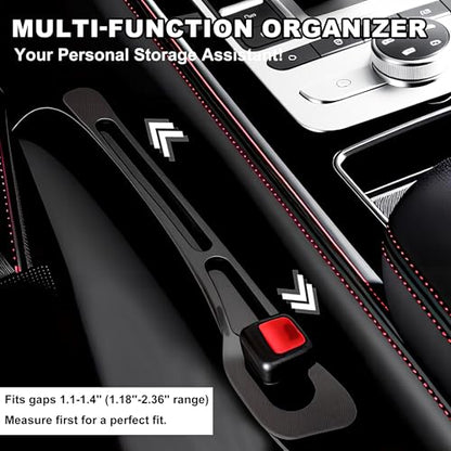 Car Seat Gap Filler 2 Pack,No Drop Seat Guard,Drop Seat Gap fillers Between Seat and Console Stop Things from Dropping (Black)