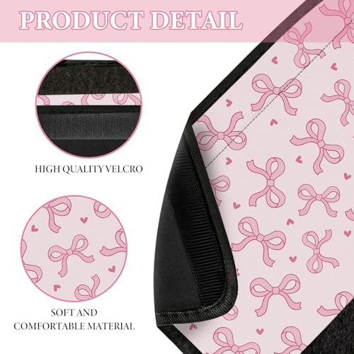 2 Pcs Seat Belt Cover for Kids, Pink Bow Car Seat Strap Pads for Children, Soft Car Seat Belt Cushion Pads for Girls Women Babies Adults - color: Pink Bow