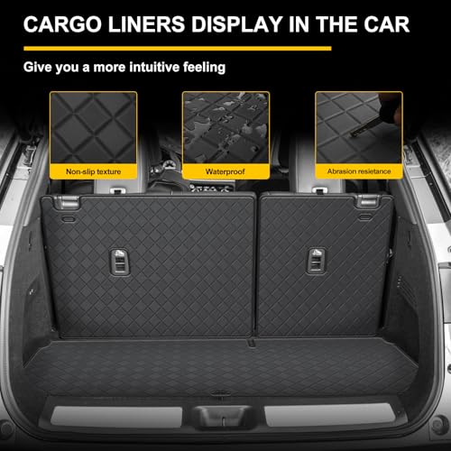 Cargo Mat & Backrest Mat Fit for 2022-2026 Infiniti QX60 - Leather Trunk Liner Back Seat Cover Protector - All Weather Protection PU Leather Cargo Liner and Backrest Mat QX60 Accessories