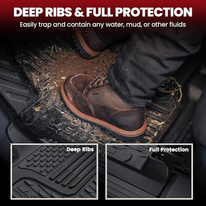 LASFIT Floor Mats for 2019-2024 Dodge Ram 1500 Quad Cab Without 2nd Row Under Seat Storage, Fit for Bench Seat & Carpet Flooring, All Weather TPE Custom Fit Car Mats Floor Liners 1st & 2nd Row, Black - style: 2) 1500 2013-2018 /1500 Classic 2019-2024 | Qu