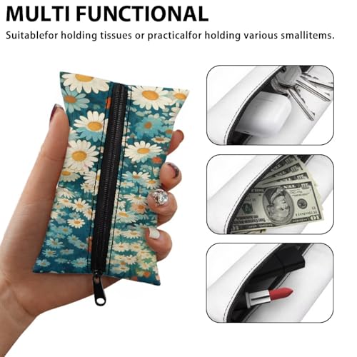 Black Cat Daisy Mini Tissue Packs, Sturdy Tissue Holder Easy to Carry Tissues Holder Tissues Organizer Bags Fashion Daily Items - color: Black Cat Daisy 01