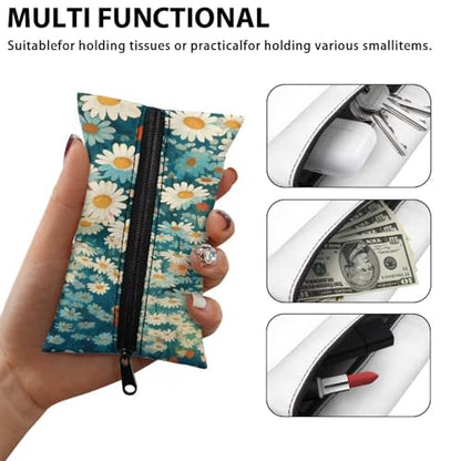 Black Cat Daisy Mini Tissue Packs, Sturdy Tissue Holder Easy to Carry Tissues Holder Tissues Organizer Bags Fashion Daily Items - color: Black Cat Daisy 01