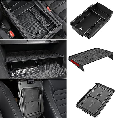 3PCS Center Console Organizer Compatible with Honda CRV 2023 2024 2025 2026 Accessories CR-V Hybrid Armrest Organizer Tray Hidden Storage Box ABS Material - size: 2023-2026 CR-V (3pcs)
