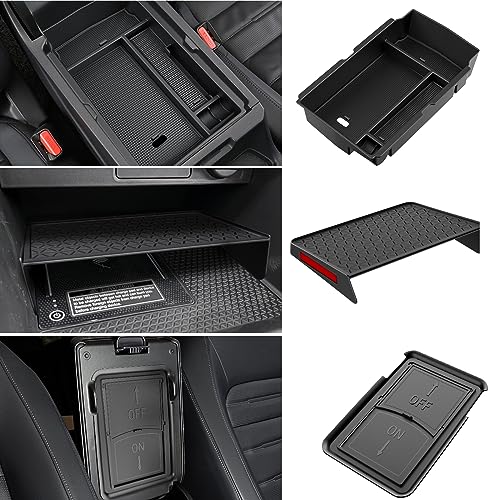 3PCS Center Console Organizer Compatible with Honda CRV 2023 2024 2025 2026 Accessories CR-V Hybrid Armrest Organizer Tray Hidden Storage Box ABS Material - size: 2023-2026 CR-V (3pcs)