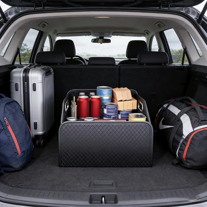 Car Trunk Organizer and Car Storage,Collapsible Multi-Compartment Car Organizers, Waterproof Foldable Luggage Bag with 4 Pockets，Suitable for Any Car
