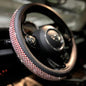Bling Bling Comfy Steering Wheel Cover with Jumbo Crystal Rhinestones, Anti-Slip Diamond Leather, Universal 15 Inch (Red) - color: 6.Red, size: Medium(Standard) Size[14 1/2''-15'']