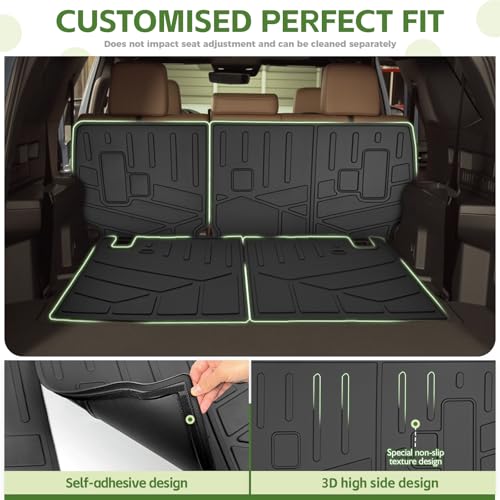 2nd&3rd Row Seat Back Mat for 2025 2026 Toyota 4Runner 7 Seats Gas, Kick Mats Rear Backrest Cover All Weather TPE Protector Cargo Liner Accessories(Not for Hybrid EV/i-Force MAX) - size: 7Seats-Seatback Mats(2nd&3rd Row)