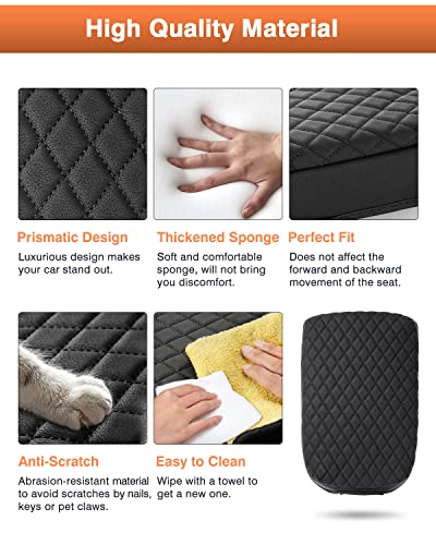 Shademax Custom for Center Console Cover Nissan Frontier 2025 2024 2023 2022 Armrest Cushion Pad Cover PU Leather Frontier Accessories 2025 2026 Car Armrest Seat Box Cover Protector Anti-Scratch Black - size: Size for Nissan Frontier 2022-2026