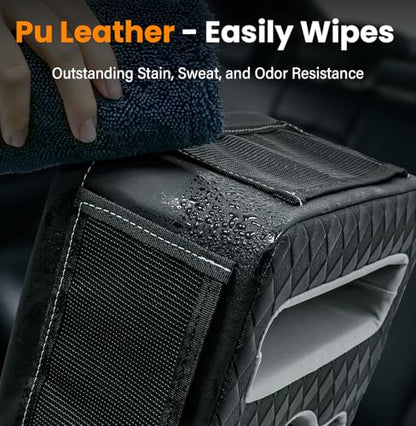Car Cup Holder, Back Seat Cup Holder for Car, Truck Bed Organizer Boat Couch Bottle Holder Tray Expander Automotive Rear Seat Storage Accessories Pu Leather Fit for Coffee Drink Food - size: 15 X 10X 5.3Inch
