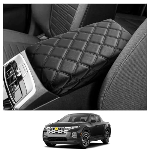 CDEFG Center Console Cover for 2022 2023 2024 Santa Cruz Pickup Truck Armrest Cover Console Pad Armrest Seat Box Cover Leather Protector 2022 2023 2024 Santa Cruz Car Interior Accessories - color: Black Pad