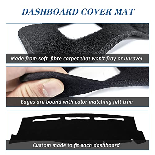 Dashboard Cover Mat Compatible with 1999-2006 Chevy Silverado/GMC Sierra,2000-2006 GMC Yukon XL/Chevy Tahoe Suburban Avalanche Dash Cover Mat Carpet Premium,Black - size: 1999-2006 Chevy and GMC