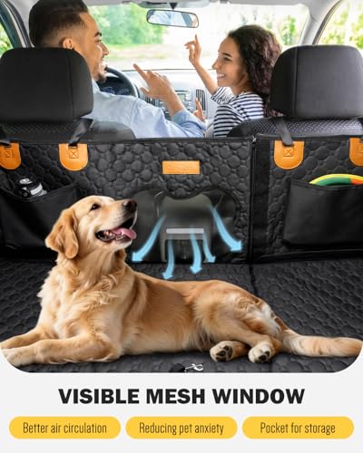 Back Seat Extender for Dogs, Waterproof Dog Car Seat Cover for Back Seat with Hard Bottom, Upgraded Material, Anti Scratch, Easy to Use and Clean, Holds 420lbs - size: Standard - 600D Oxford Fiber