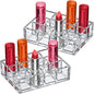 Amazing Abby - Allure - 2-Pack 12-Slot Acrylic Lipstick Organizer, Lipstick Holder, Lip Gloss Holder, Cosmetic Storage Display, Perfect Storage Solution for Drawer and Vanity (Slot Size: 1.0" x 1.0") - size: 12-Slot (2-Pack)