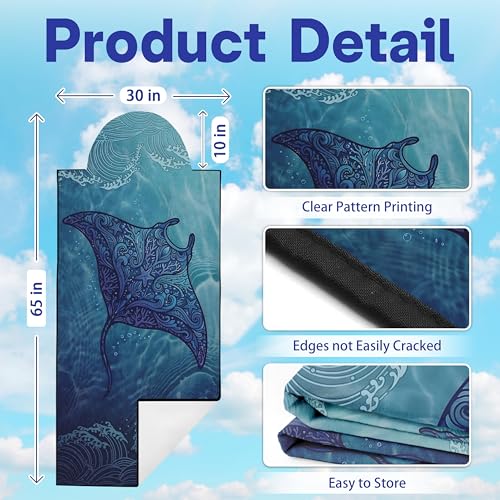 2 Pack Car Seat Towel Covers, Sweat-Proof Microfiber Seat Protectors for Gym, Running, Beach & Workout, Breathable Quick-Dry, Machine Washable, Coral Manta Ray Print, Universal Fit