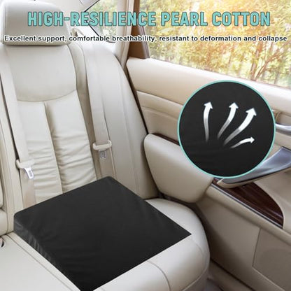 vvag 2PCS Auto Seat Wedge Leveling Cushion,Comfortable Ergonomic Wedge Car Seat Cushion,Heightening Seat Foam Pad Booster, Angled Design RearSeat Leveling Pad Office Chairs Cushion for Pain Relief