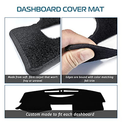 Car Carpet Dashboard Cover,Dash Cover Mat Compatible with Toyo ta Camry 2007 2008 2009 2010 2011 (Black) - size: 2007-2011 Camry