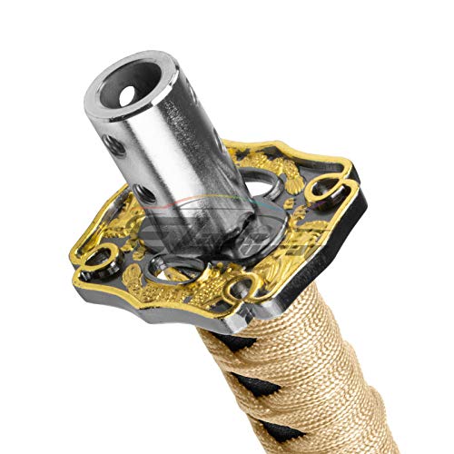 EZAUTO WRAP 15cm Gold Black Shift Knob Samurai Sword Alloy Katana with Adapter Universal