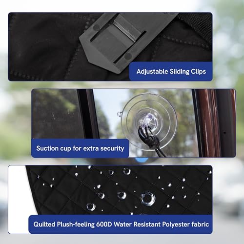 Panther Armor Car Door Protector for Dogs, Scratch Resistant Liner with Clips and Suction Cups, Large Size, Protects Car Doors from Dog Scratches, Fits Cars, SUVs, and Trucks