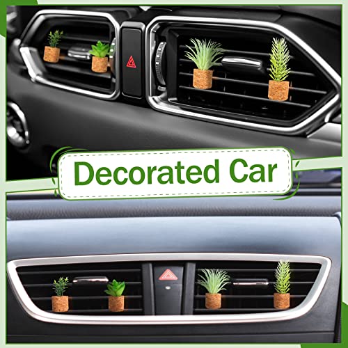 4 Pcs Succulent Air Vent Clip Car Accessories Cute Plant Green Decoration Boho Car Accessories Gift Air Freshener for Women Girl Man Father Mini Artificial Plant for Interior Clips Diffuser