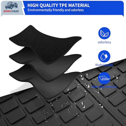 Rongtaod Cargo Mat Compatible with 2023 2024 2025 2026 Honda Pilot Trunk Mat Cargo Liner Trunk Liner TPE All Weather Back Seat Cover Protector Honda Pilot Accessories (Trunk Mat with Backrest Mat) - color: 23-26 Trunk Mat with Backrest Mat